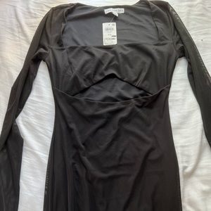 Long Black Mesh Dress